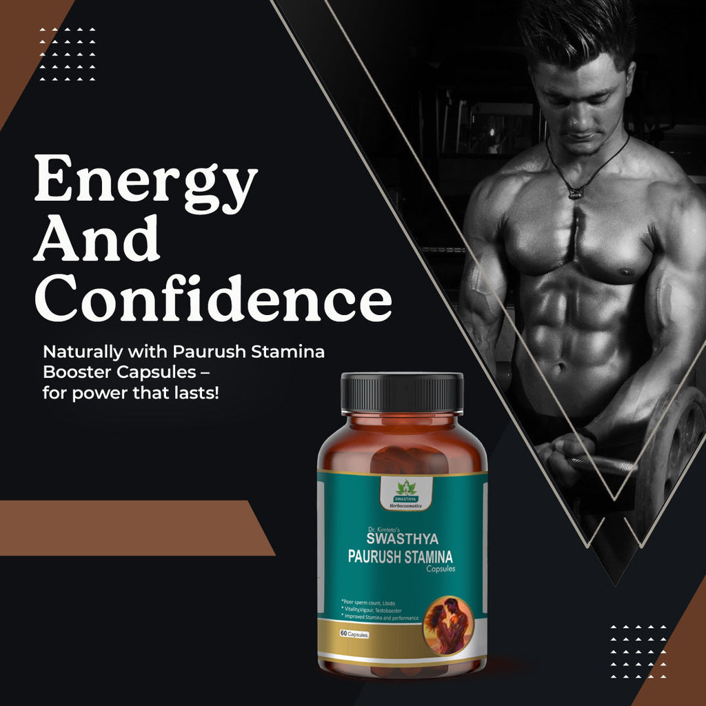 Swasthya Paurush Stamina Capsules | Ayurvedic Herbal Supplement for Men | 60 Capsules