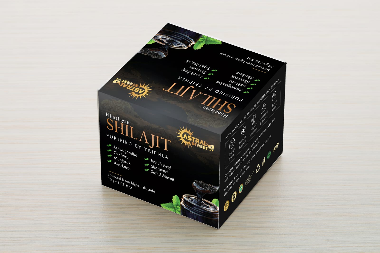 Astral Street Himalayan Shilajit Resin | Purified with Triphala | 7 Herbal Blend | 30g Ayurvedic Supplement
