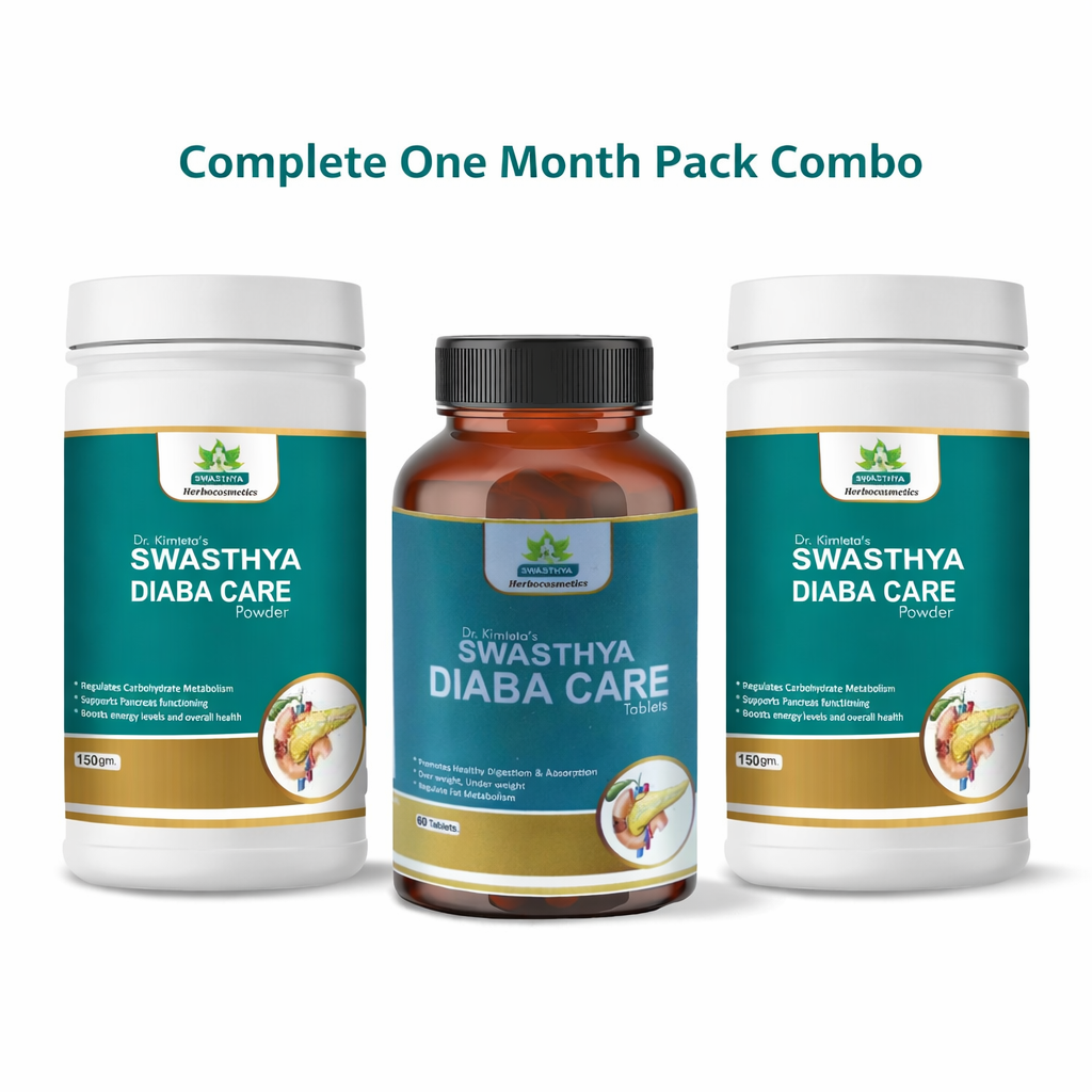 Swasthya Diaba Care Herbal Combo Pack (1 Month) – Powder 150g x2 + Tablets 60 | Daily Wellness & Metabolism Support
